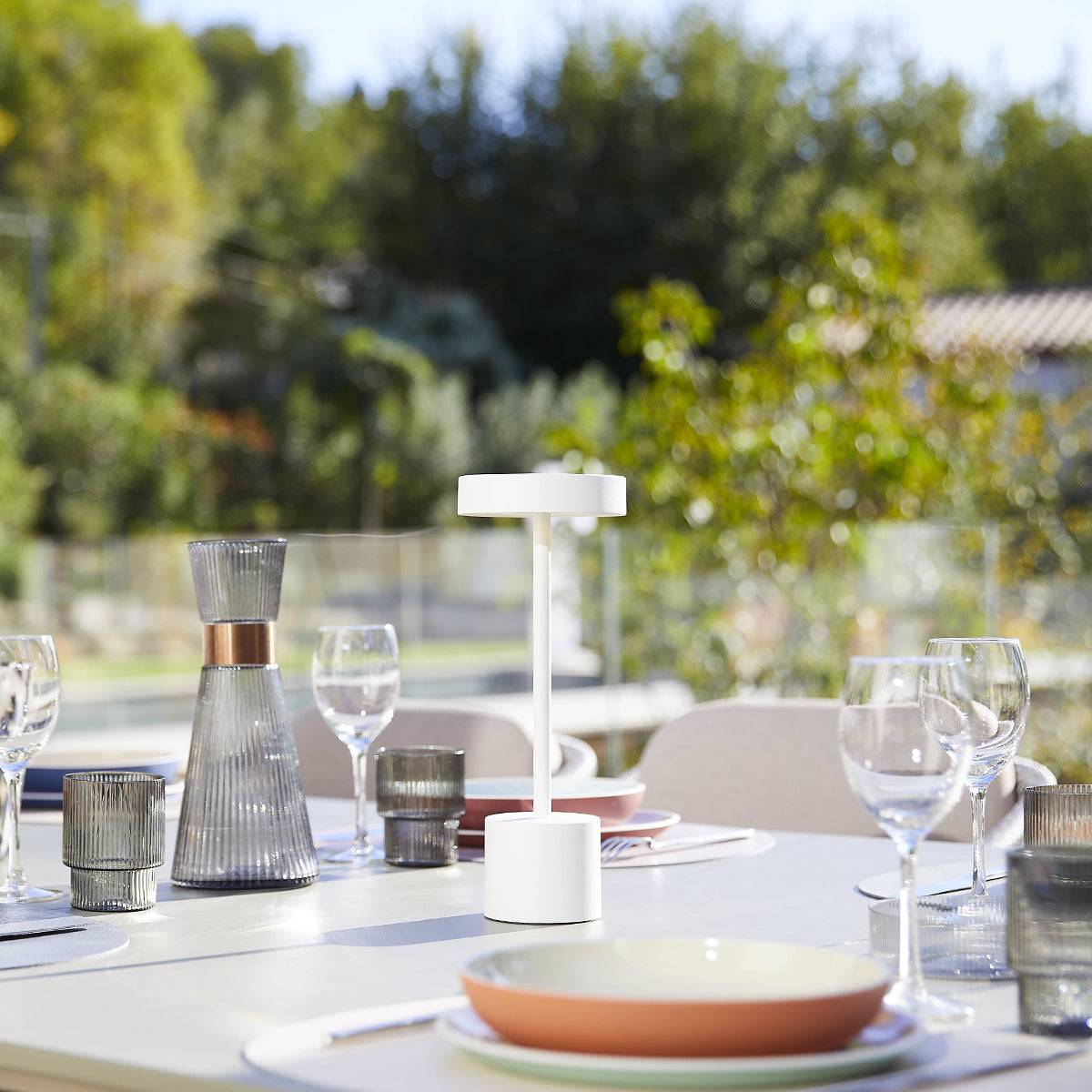 Lumisky - Lampe de table sans fil ROBY Blanc H30cm - Imagen 5