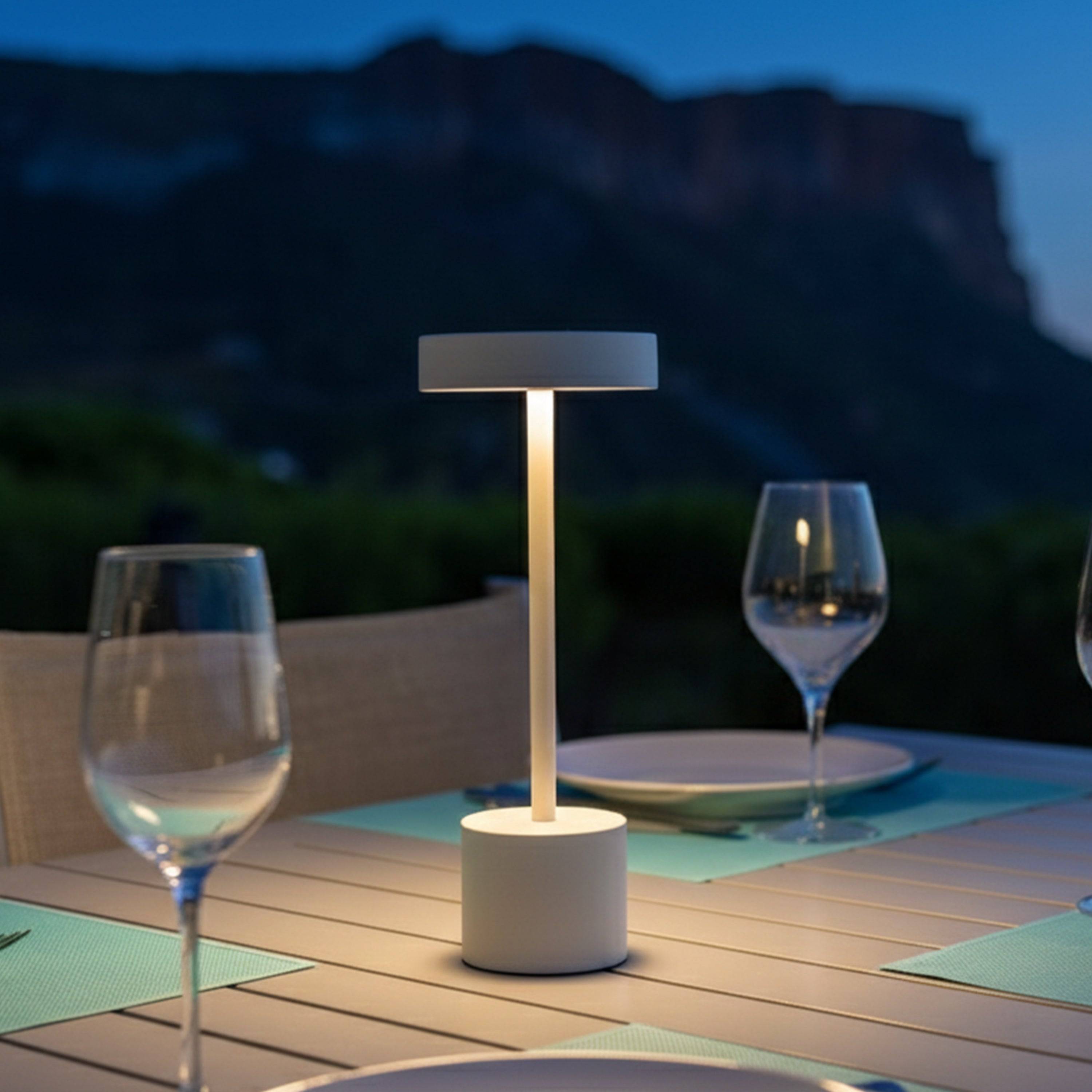 Lumisky - Lampe de table sans fil ROBY Blanc H30cm - Imagen 2