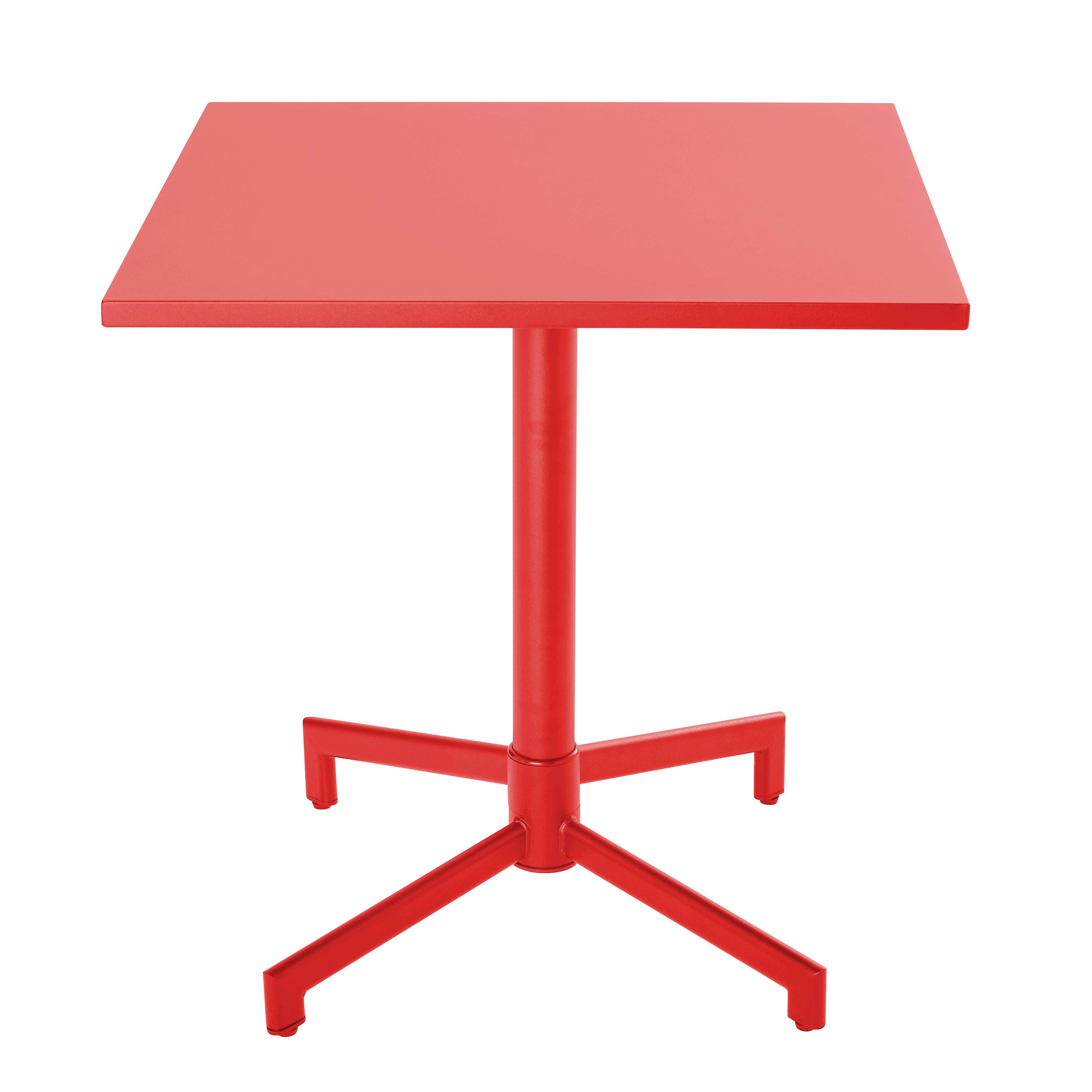 Oviala - Table de jardin carrée bistrot avec plateau rabattable 70 cm rouge Palavas - Oviala - Image 4