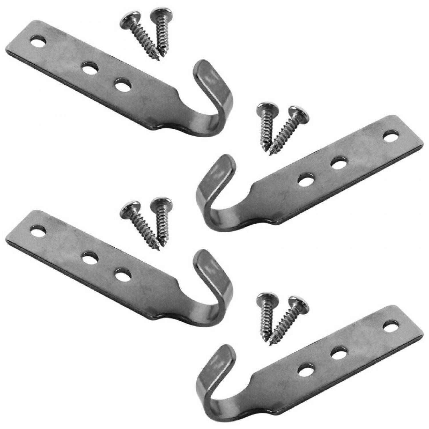 Linxor - Lot de 4 crochets inox + 8 vis pour piscine hors sol en bois - Linxor - Imagen 1