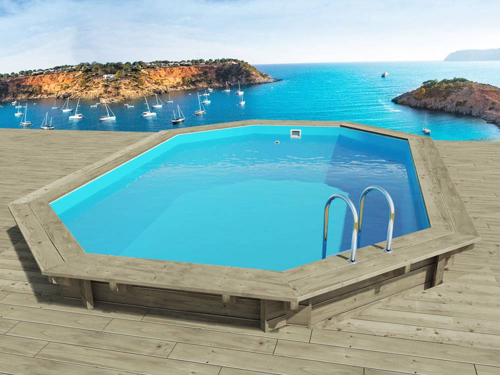 Habitat Et Jardin - Piscine Bois " Miami 145  " - 4.86 X 3.36 X 1.45 M -habitat Et Jardin - Image 1