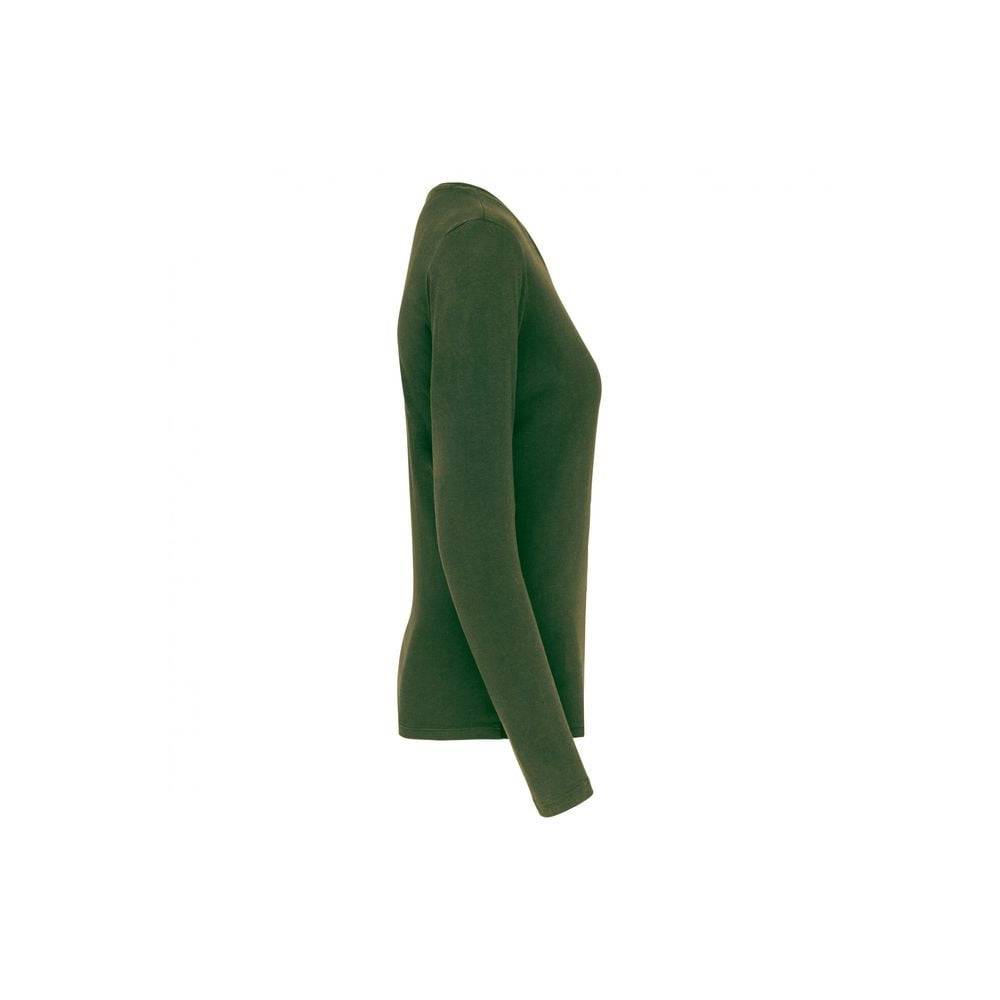 Tee-shirt de travail col rond manches longues Kariban femme 100% coton Vert Sapin XXL - Image 3