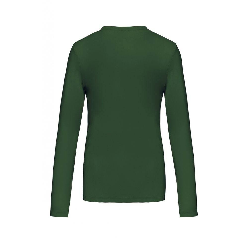 Tee-shirt de travail col rond manches longues Kariban femme 100% coton Vert Sapin XXL - Image 2