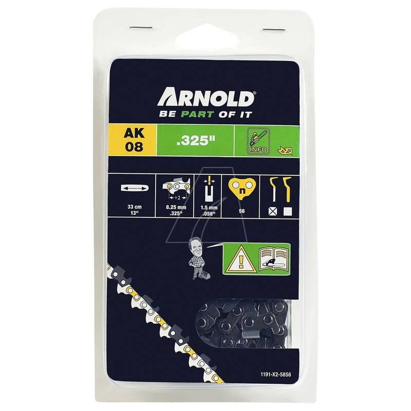 Arnold - Chaîne de tronçonneuse 325"/ 1,5 mm - 56 maillons d’entraîneurs - gouges demi-rondes Arnold