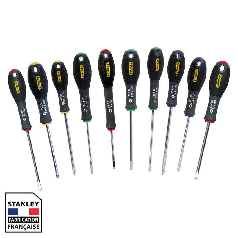 stanley - Jeu de 10 tournevis STANLEY FATMAX électricien + mécanicien - phillips + pozidriv + torx Stanley - Imagen 1