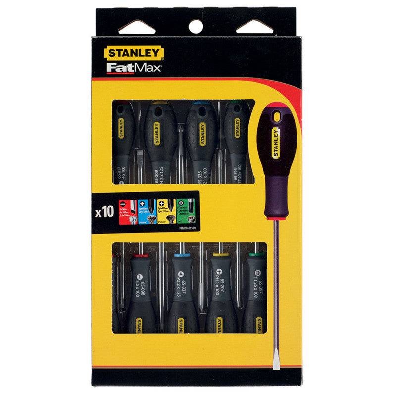 stanley - Jeu de 10 tournevis STANLEY FATMAX électricien + mécanicien - phillips + pozidriv + torx Stanley - Imagen 2