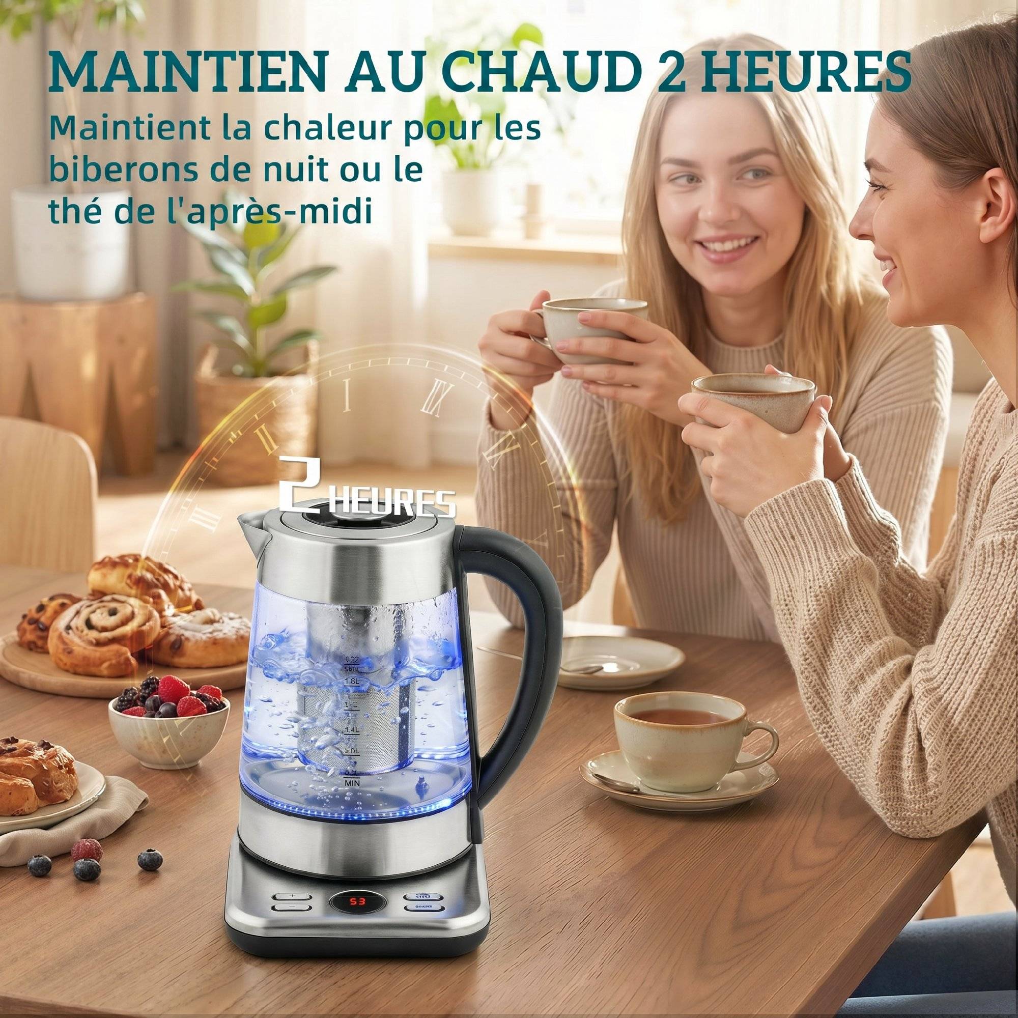 Bouilloire électrique 1,7L ébullition rapide 2200W thermostat Strix, infuseur thé, maintien chaud - Image 9