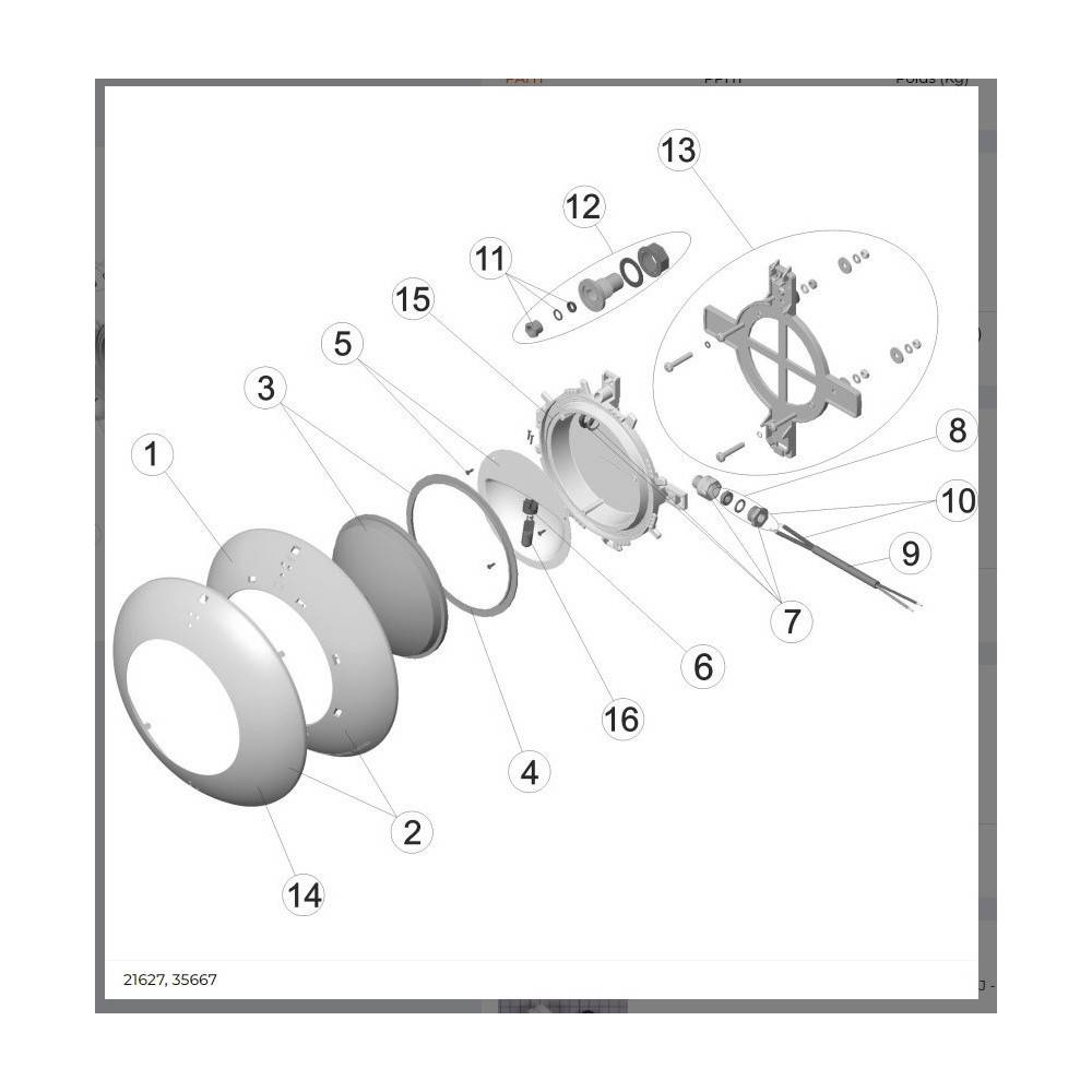 Astral Pool - Support projecteur extra-plat AM astal 4403012305 - Imagen 3