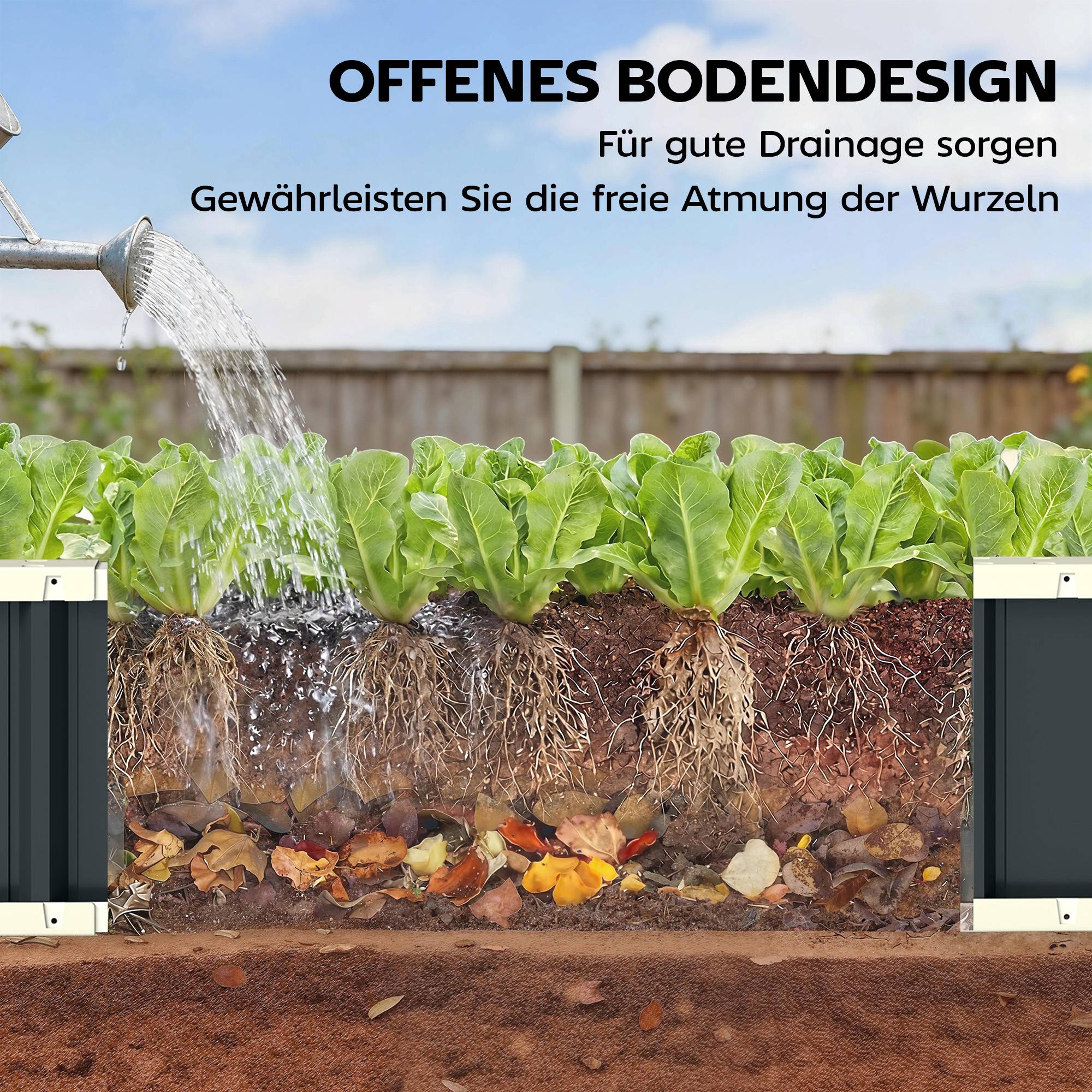 PANGIVO - Carré potager acier galvanisé gris foncé 136 x 52 x 31 cm - PANGIVO - Image 9