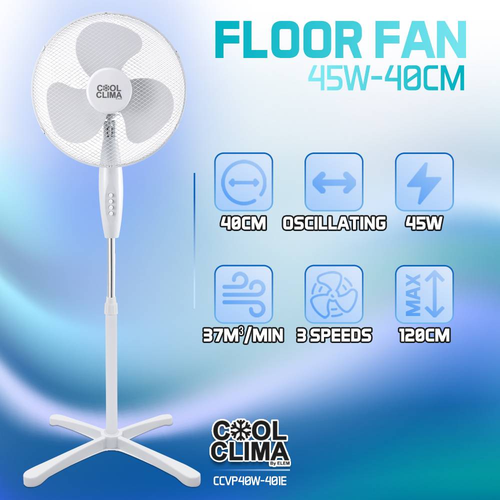 Cool Clima - Ventilateur sur pied 45W - 40cm - Cool clima - Image 2