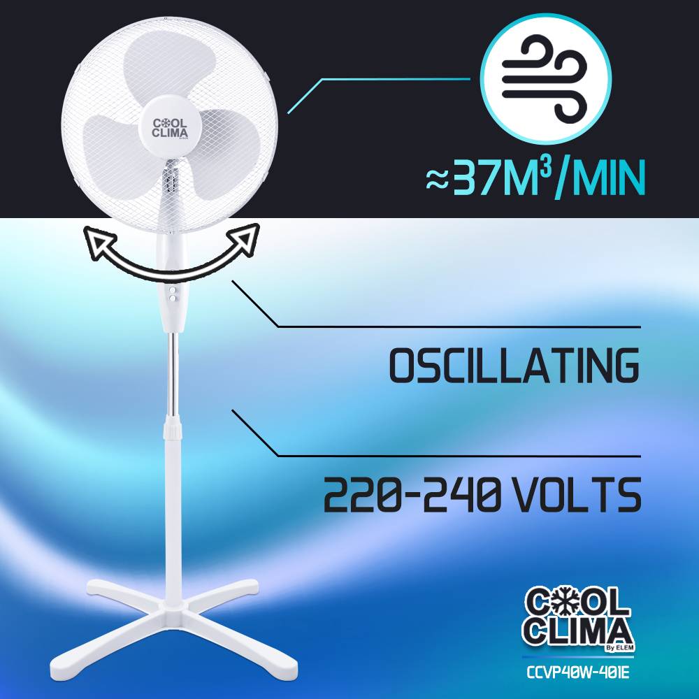 Cool Clima - Ventilateur sur pied 45W - 40cm - Cool clima - Image 4