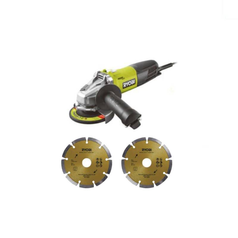Ryobi - Meuleuse d'angle RYOBI 800W 125mm - 2 disques diamants RAG800-125SD2 - Image 1