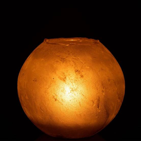 Vase Rond Design en Verre "Soda" 25cm Or - Image 3