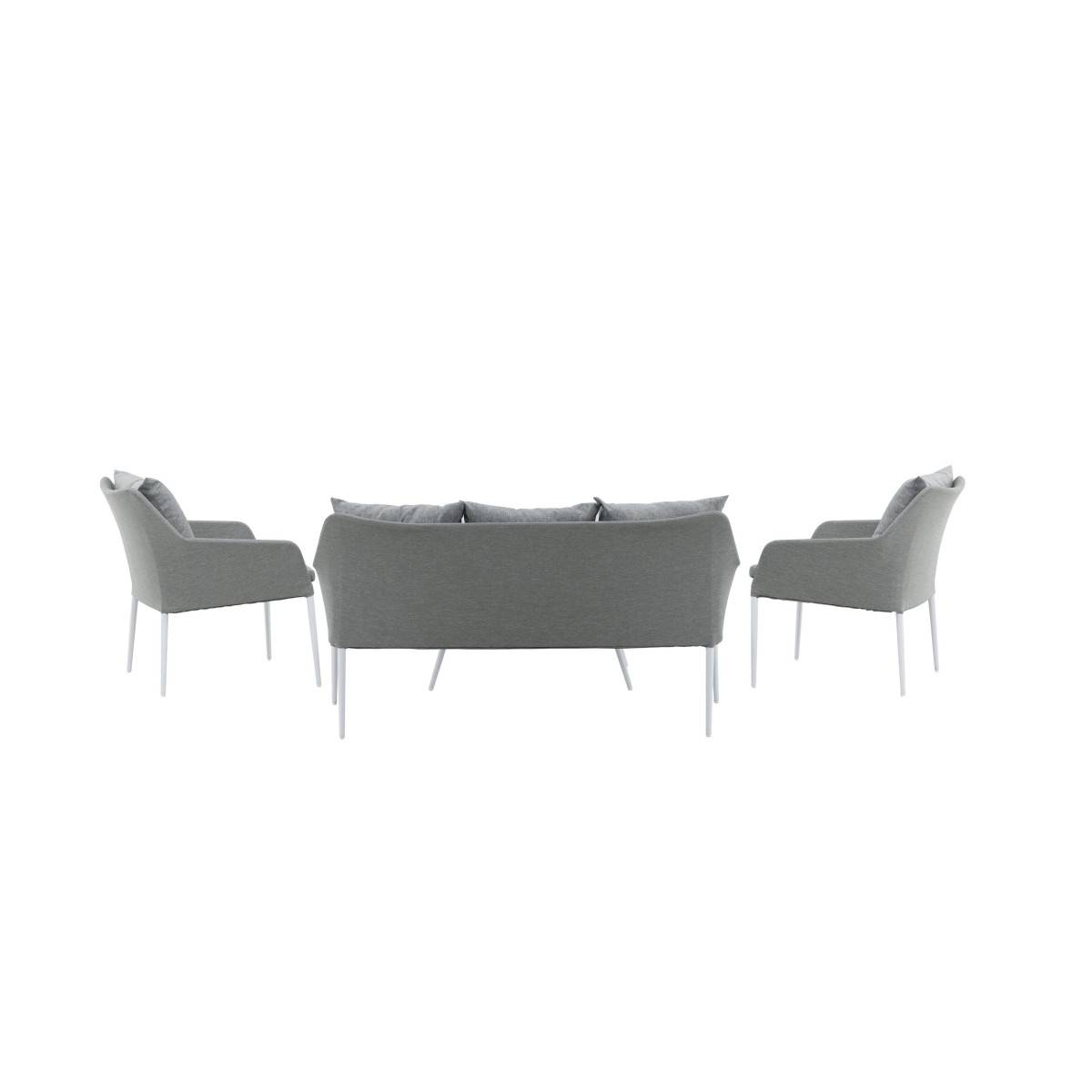 Salon de Jardin "Spoga" 151cm Gris & Blanc - Image 5