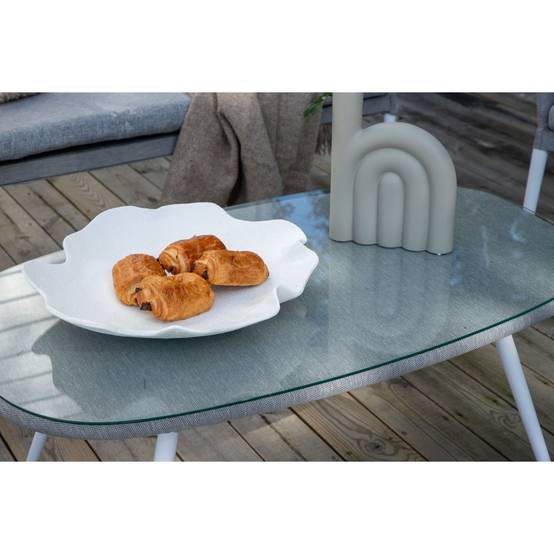 Salon de Jardin "Spoga" 151cm Gris & Blanc - Image 7