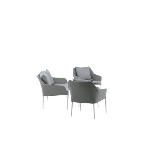 Salon de Jardin "Spoga" 151cm Gris & Blanc - Image 4
