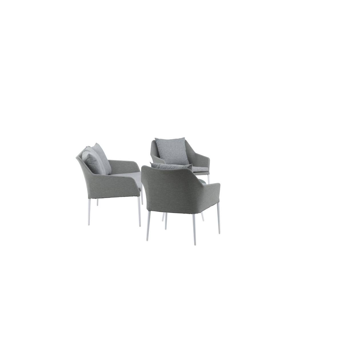 Salon de Jardin "Spoga" 151cm Gris & Blanc - Image 4