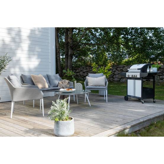 Salon de Jardin "Spoga" 151cm Gris & Blanc - Image 6