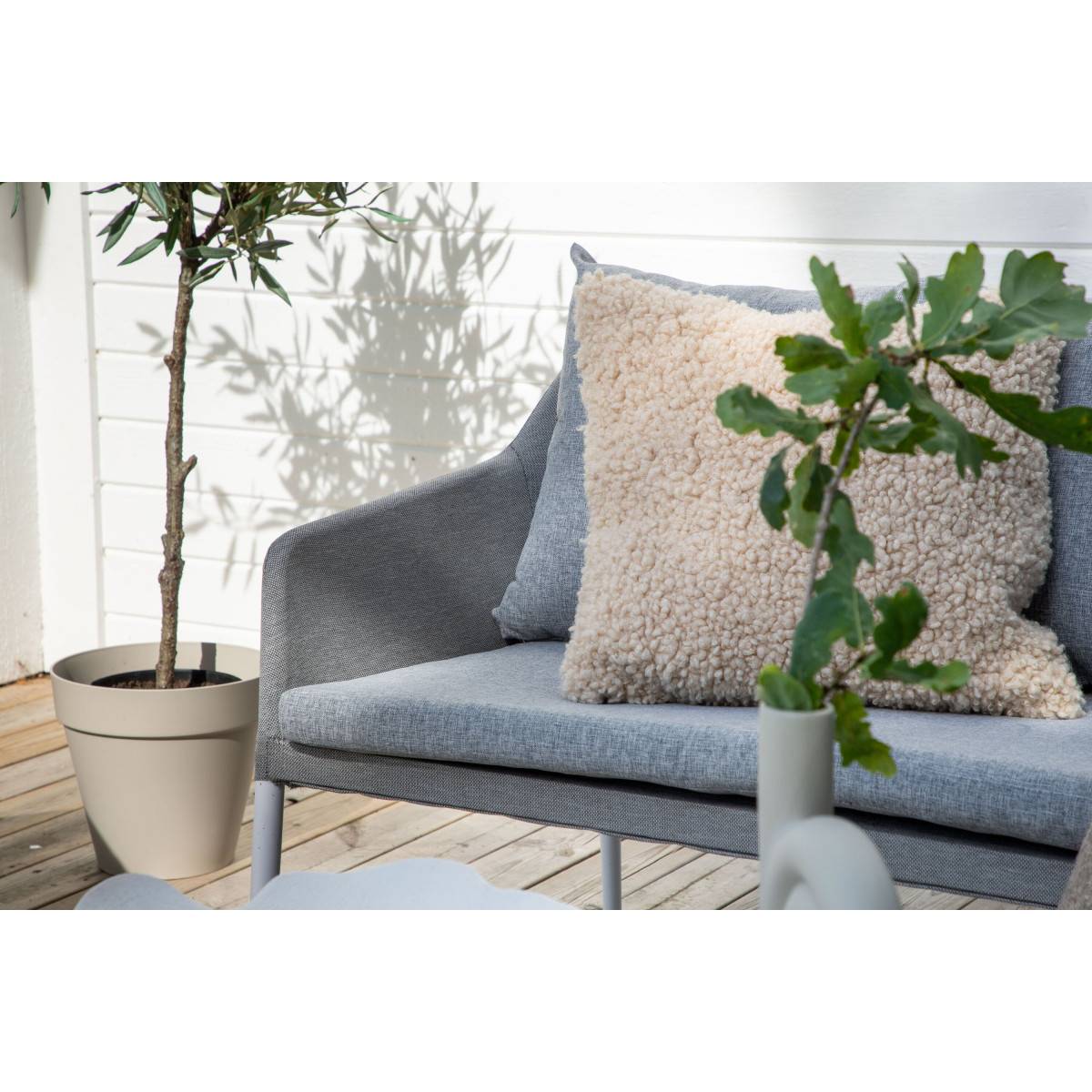 Salon de Jardin "Spoga" 151cm Gris & Blanc - Image 10