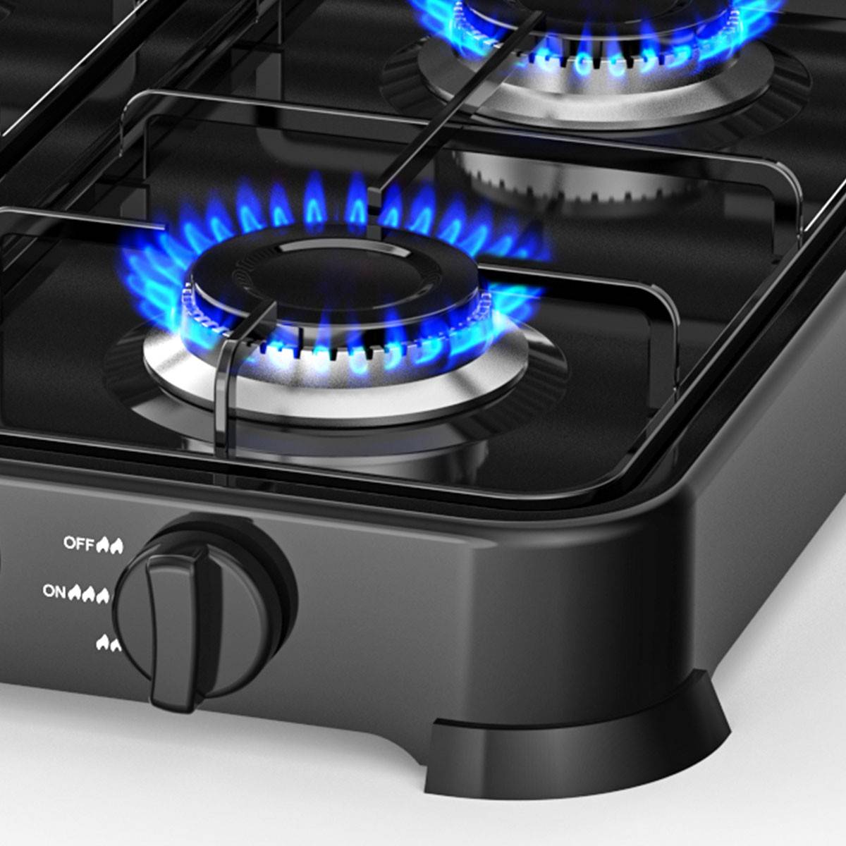 Intec - Plaque de cuisson gaz 4 feux 8800W Table de cuisson portable  +  Tuyau gaz Butane/Propane Bruleurs inox INTEC - Imagen 8
