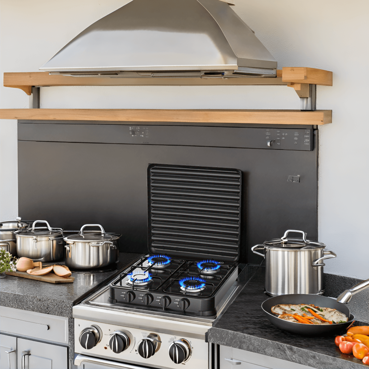 Intec - Plaque de cuisson gaz 4 feux 8800W Table de cuisson portable + Tuyau gaz Butane/Propane Bruleurs inox INTEC - Imagen 3