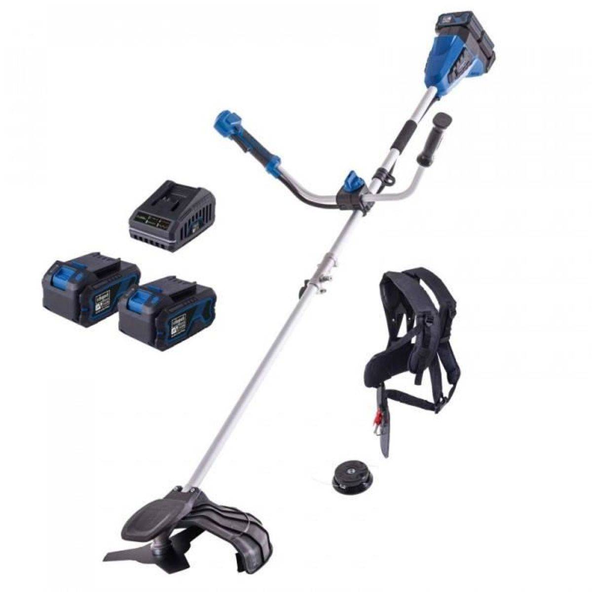 Scheppach - Débroussailleuse sans fil 2 en 1 380/255 mm avec batteries 2x20V 4Ah et chargeur 2,4A - Scheppach