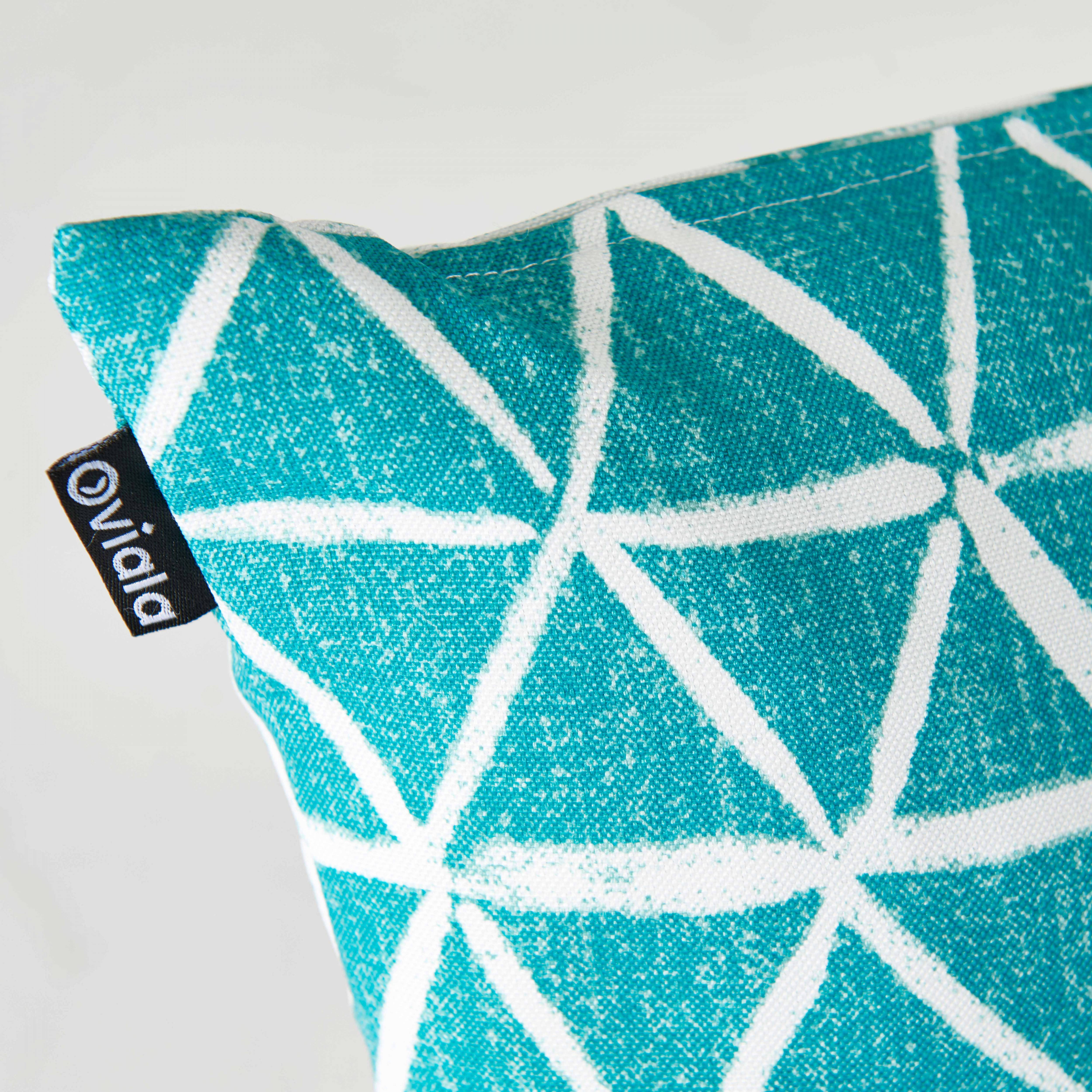 Oviala - Lot de 2 coussins carrés polyester lagune 45x45x8 cm Quito - Oviala - Imagen 2