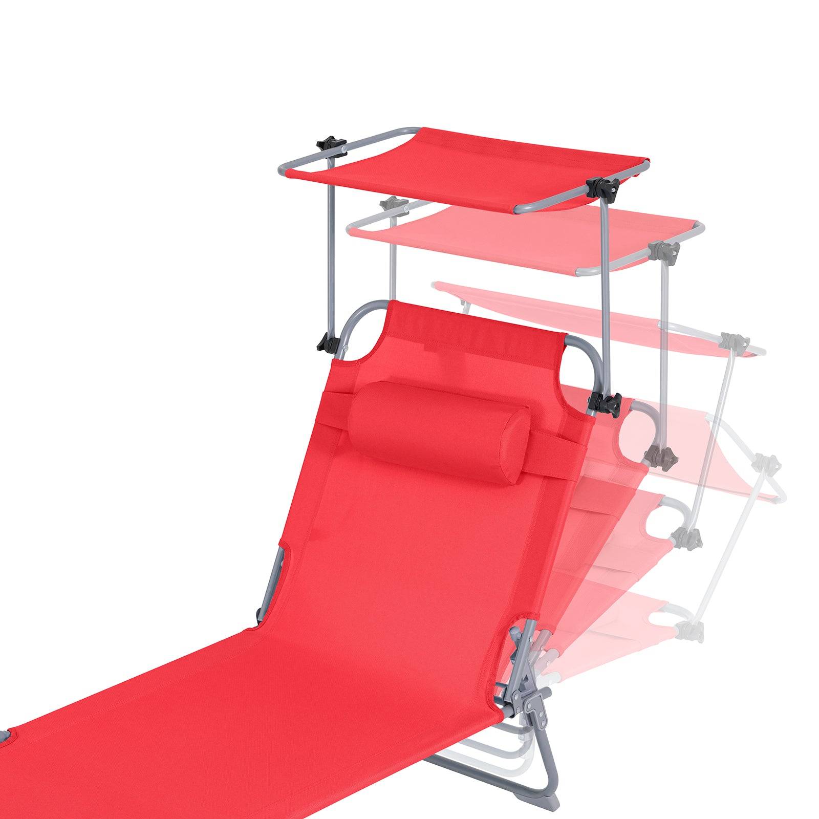 SoBuy Transat Pliable Chaise Longue avec Pare-Soleil Réglable - Image 6