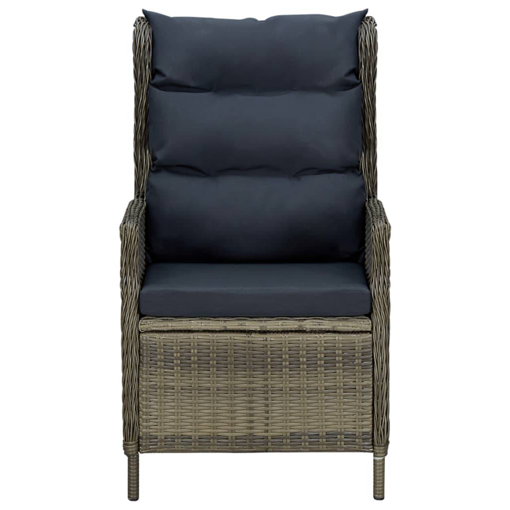 Chaise de jardin inclinable - Fauteuil De Jardin avec coussins Résine tressée Marron - Image 1