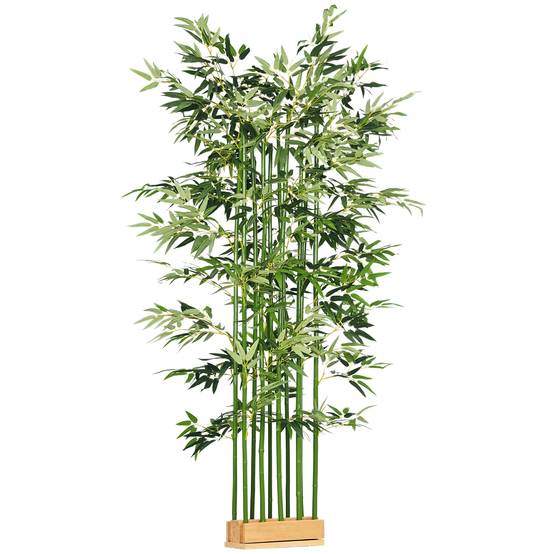 Bambou Artificiel en Jardinière Polyester Décoration Intérieur Facile 180cm Vert - ComfortXL Outdoor Living - Image 1