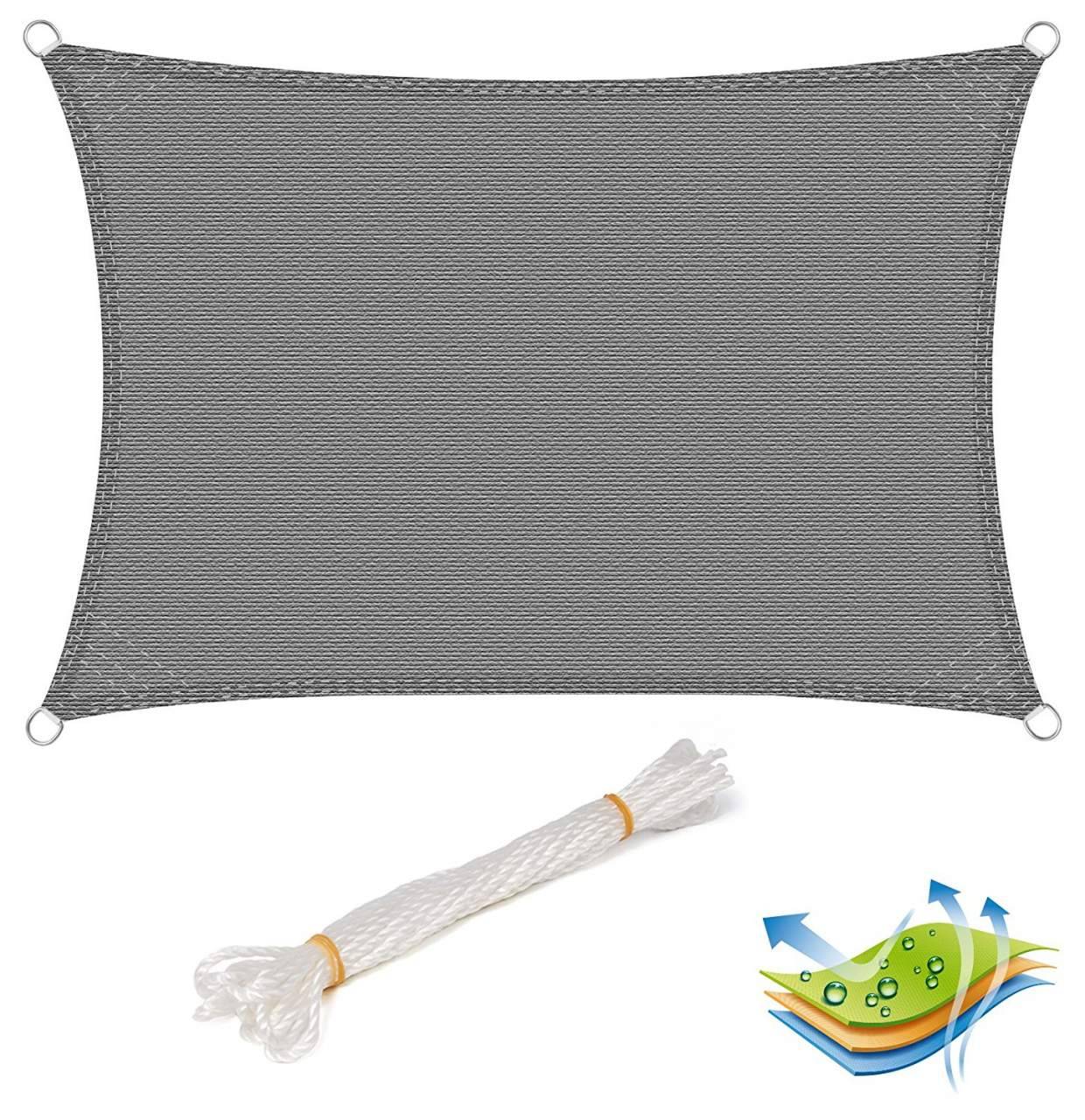 Helloshop26 - Voile d'ombrage pour jardin extérieur patio yard party bloc UV, 2x3m gris - Imagen 1