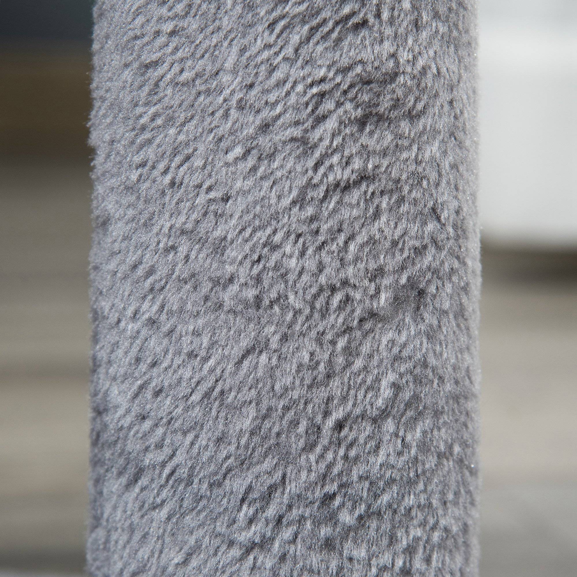 Pawhut - Arbre à chat griffoir grattoir design jeu boule suspendue + demi-arc de massage peluche jute naturelle gris - Imagen 8
