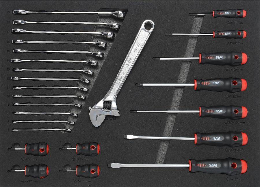 Servante 6 tiroirs + 200 outils de maintenance indus. SAM OUTILLAGE modules mousse - 416-200M - Imagen 5