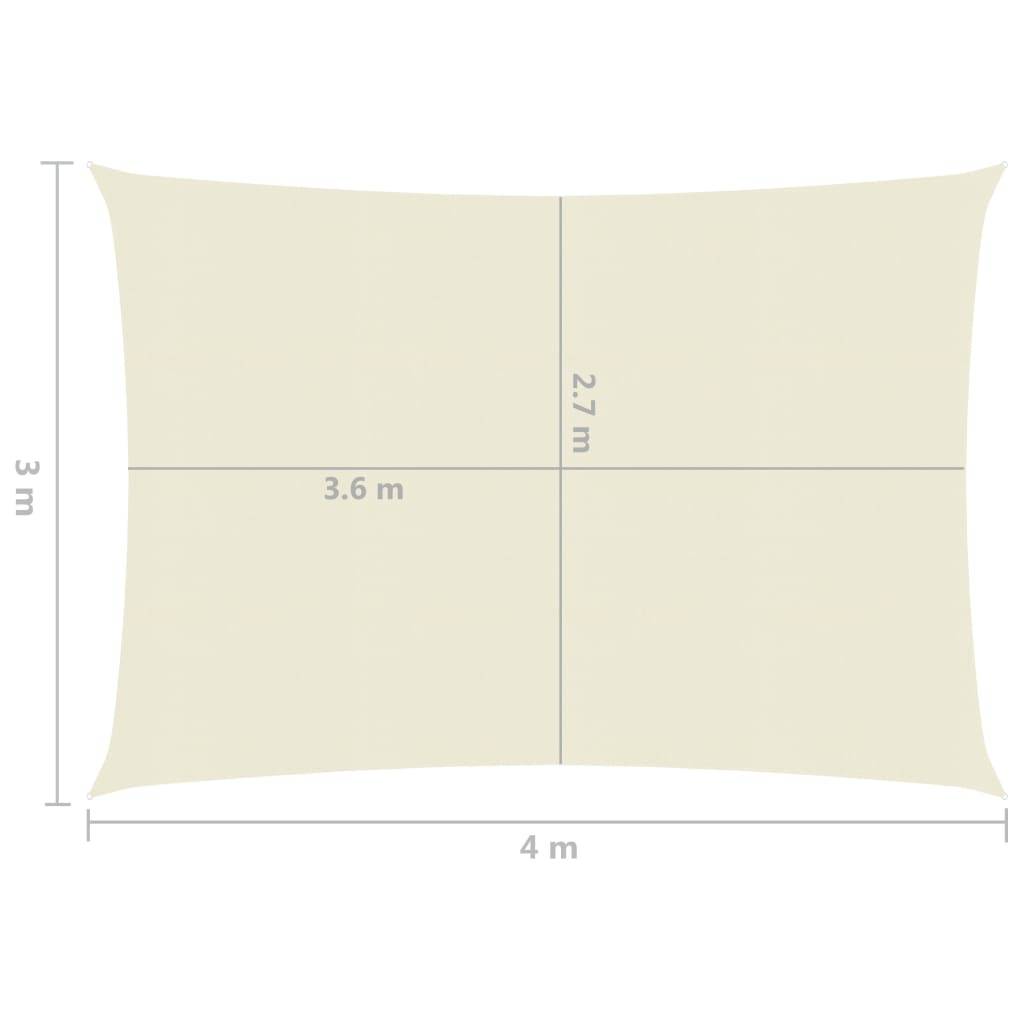 Helloshop26 - Voile toile d'ombrage parasol 160 g/m² 3 x 4 m PEHD crème - Imagen 6