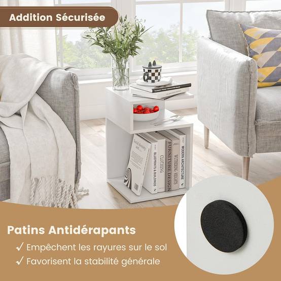 Costway table d'appoint ronde, bout de canape avec panier amovible en tissu, cadre en métal, mini table basse, table de chevet, pour chambre, salon, bureau (blanc Costway table d'appoint ronde, bout de canape avec panier amovible en tissu, cadre en métal, mini table basse, table de chevet, pour chambre, salon, bureau (blanc