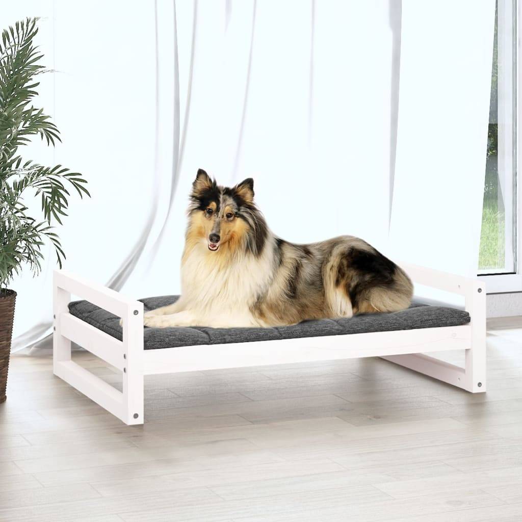 Vidaxl - Lit pour chien Blanc 95,5x65,5x28 cm Bois de pin solide vidaXL 821483 - Imagen 4