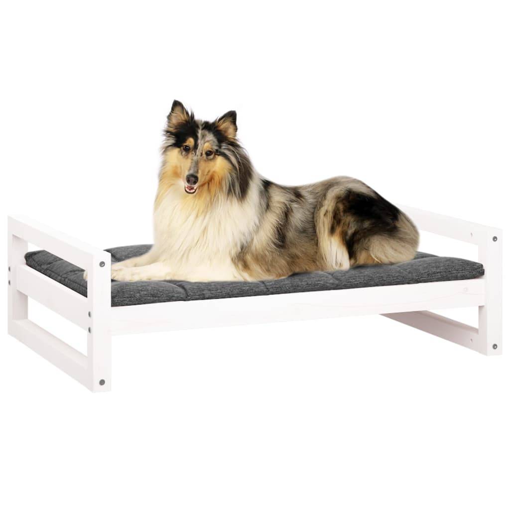 Vidaxl - Lit pour chien Blanc 95,5x65,5x28 cm Bois de pin solide vidaXL 821483 - Imagen 5