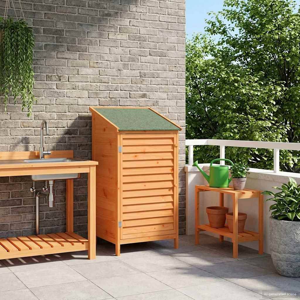 Vidaxl - Abri de jardin Marron 59,5 x 56 x 113,5 cm Bois de Sapin Massif vidaXL 42033455 - Image 1