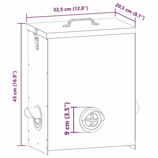 Grande Mangeoire Acier Poule Étanche 25kg Noir - ComfortXL Outdoor Living - Image 6