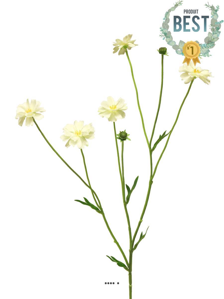 Centaurée artificielle, 3 ramures, H 64 cm Crème - BEST - couleur: Crème - Image 1
