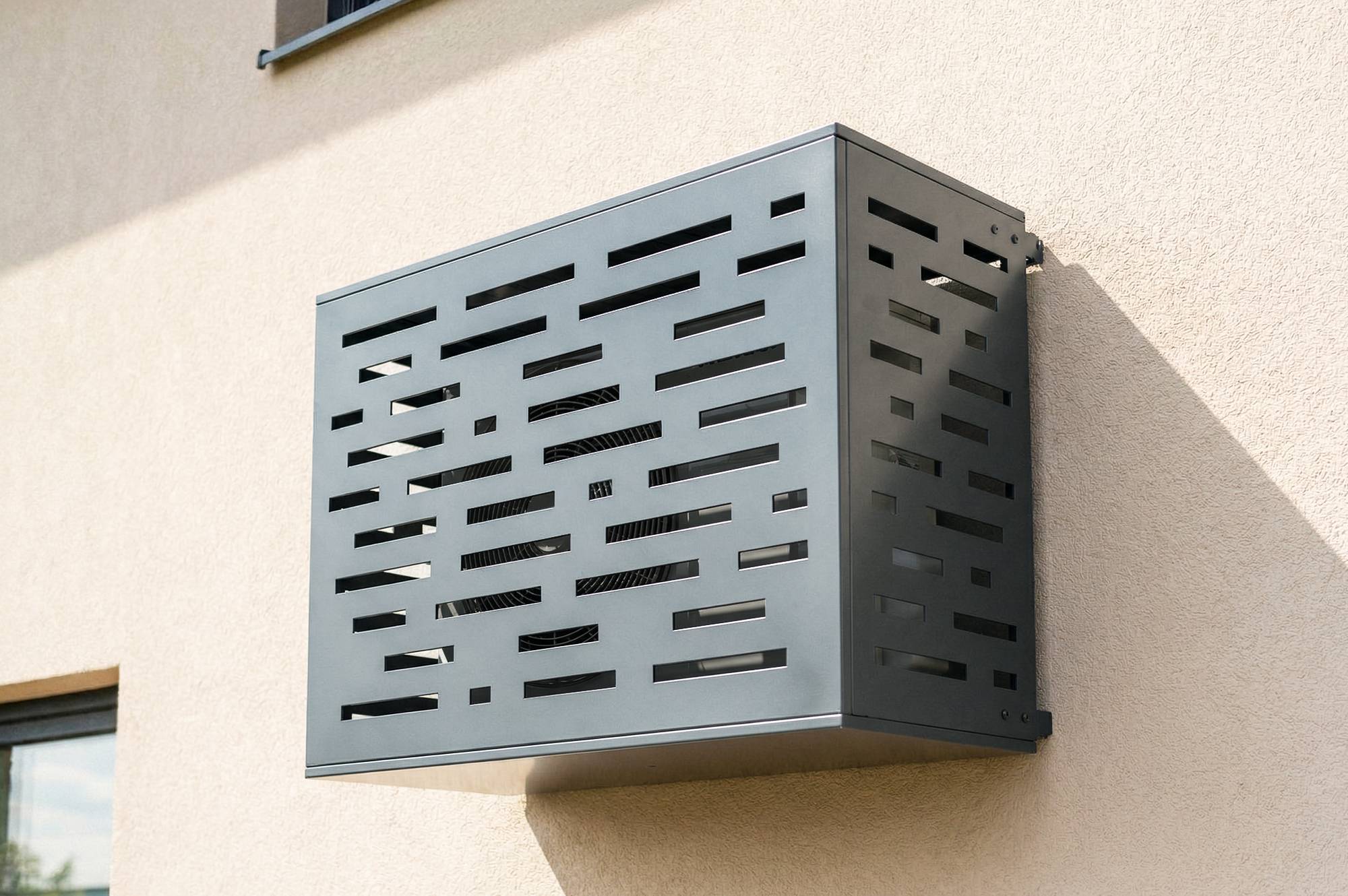 CASANOOV - Casanoov Cache Climatiseur Extérieur Acier Gris Anthracite Taille S 90x68x60 Amaro Arlberg Avec Face Inférieure