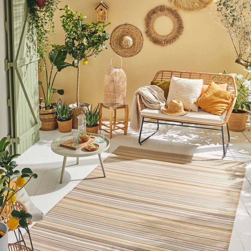 Jardindeco - Tapis extérieur en polypropylène Spargi 1746 beige 180 x 280 cm - Imagen 3