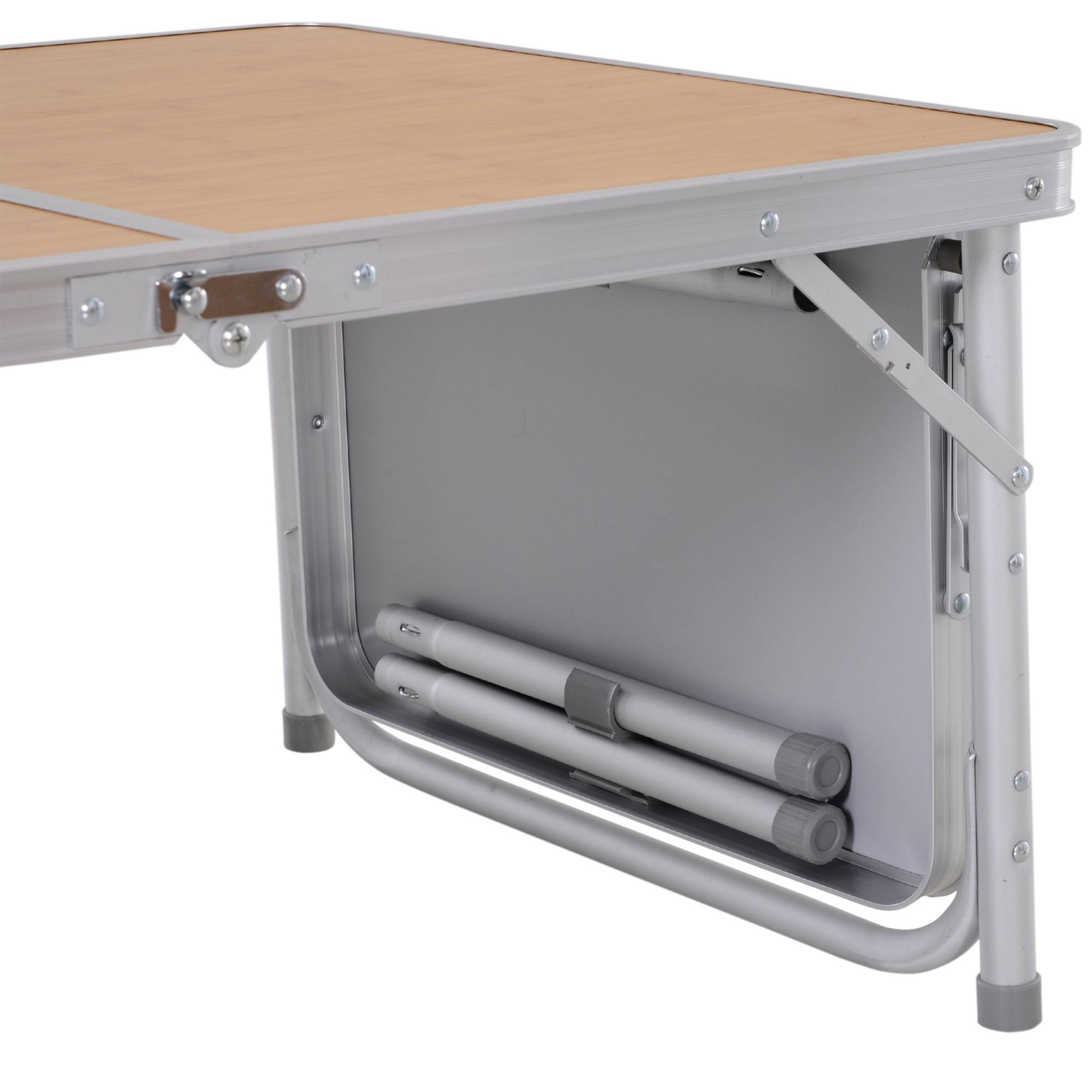 PANGIVO - Table de camping pliante aluminium et MDF imitation bambou 90 x 60 x 70 cm - PANGIVO - Image 10