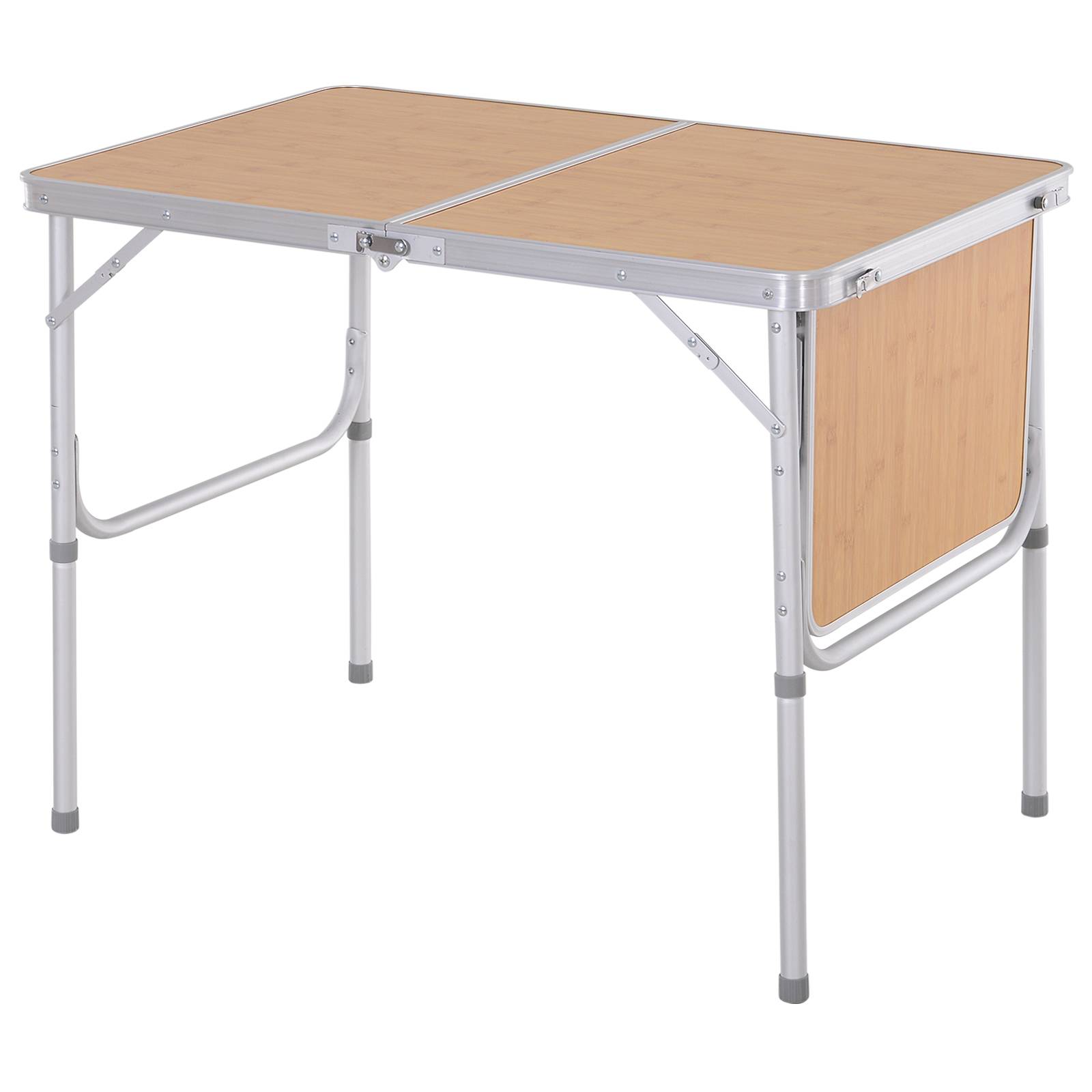 PANGIVO - Table de camping pliante aluminium et MDF imitation bambou 90 x 60 x 70 cm - PANGIVO - Image 2