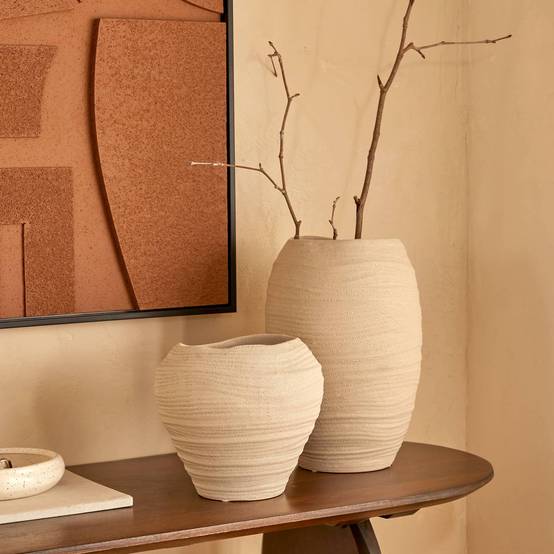 Atmosphera - Vase Prudi blanc H22cm - Atmosphera Créateur d'intérieur - Image 1