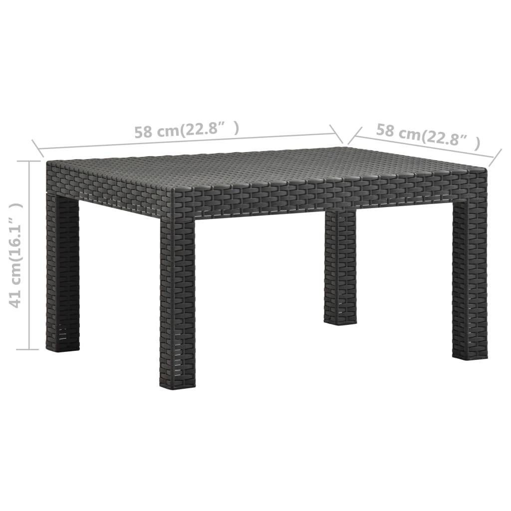 PANGIVO - Table de jardin PP rotin anthracite 58 x 58 x 41 cm - PANGIVO - Image 6