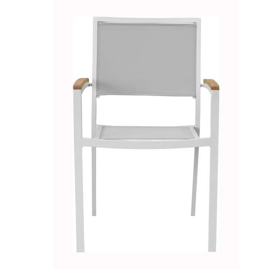 Fauteuil aluminium blanc et textilène gris clair Casablanca - Gecko Jardin - Imagen 3