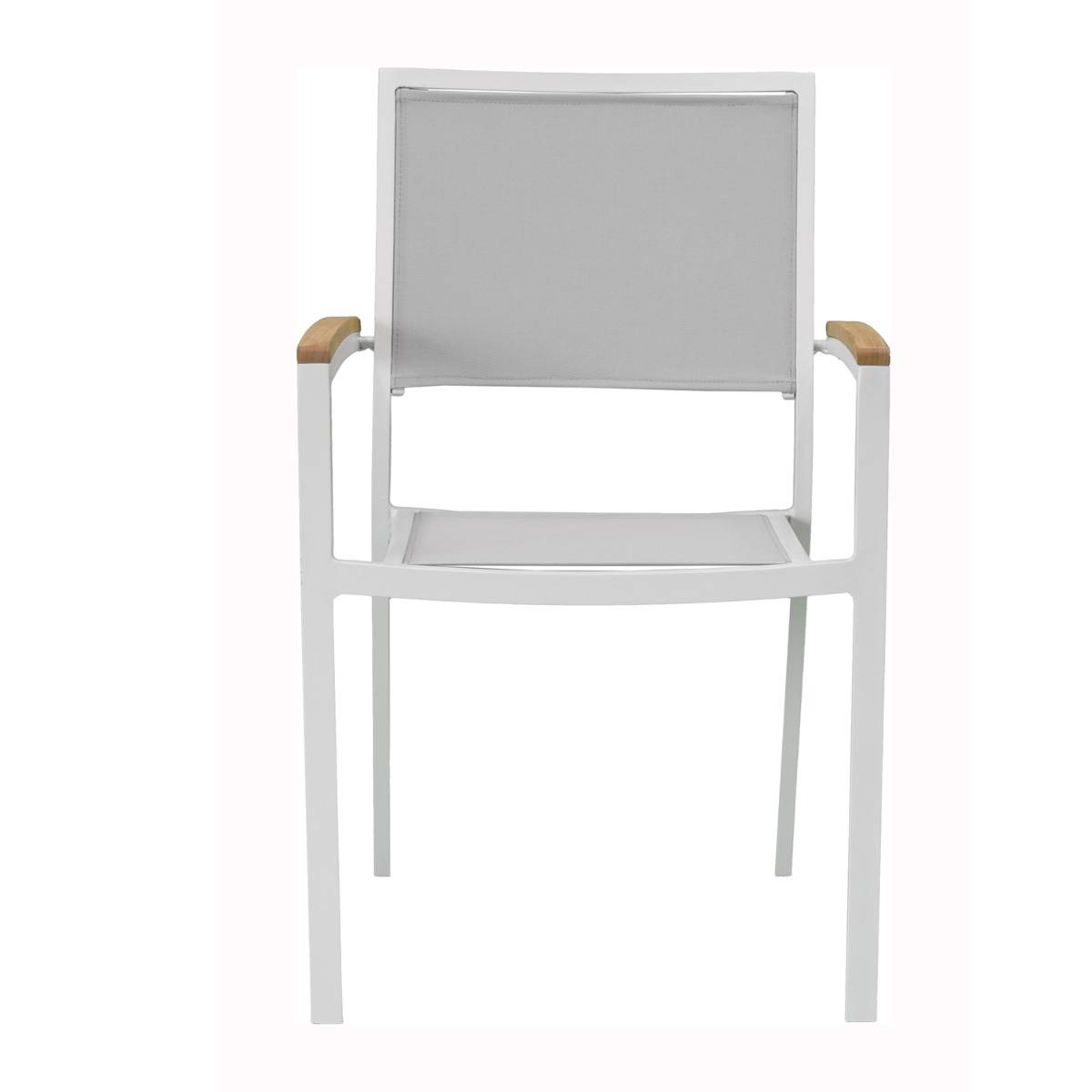 Fauteuil aluminium blanc et textilène gris clair Casablanca - Gecko Jardin - Imagen 3
