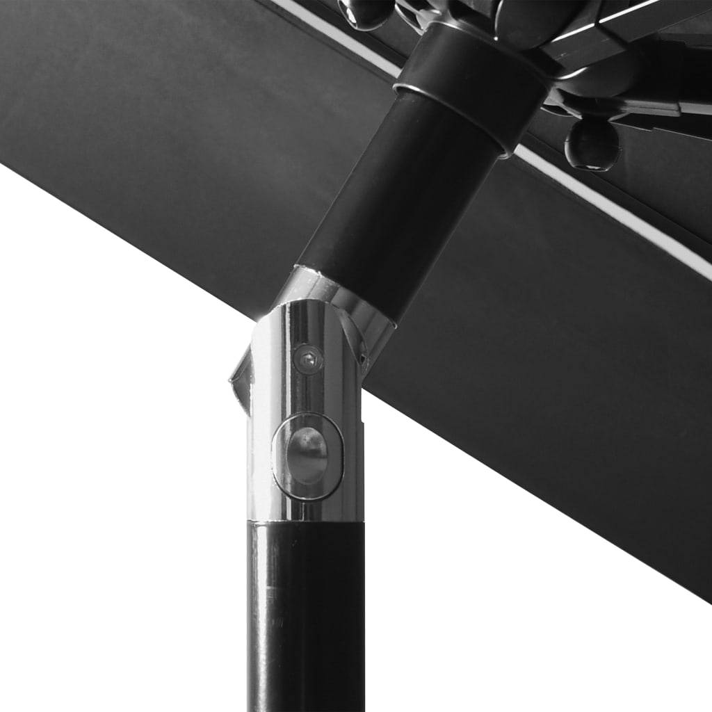 Helloshop26 - Parasol à 3 niveaux avec mât en aluminium 3 m anthracite - Imagen 6