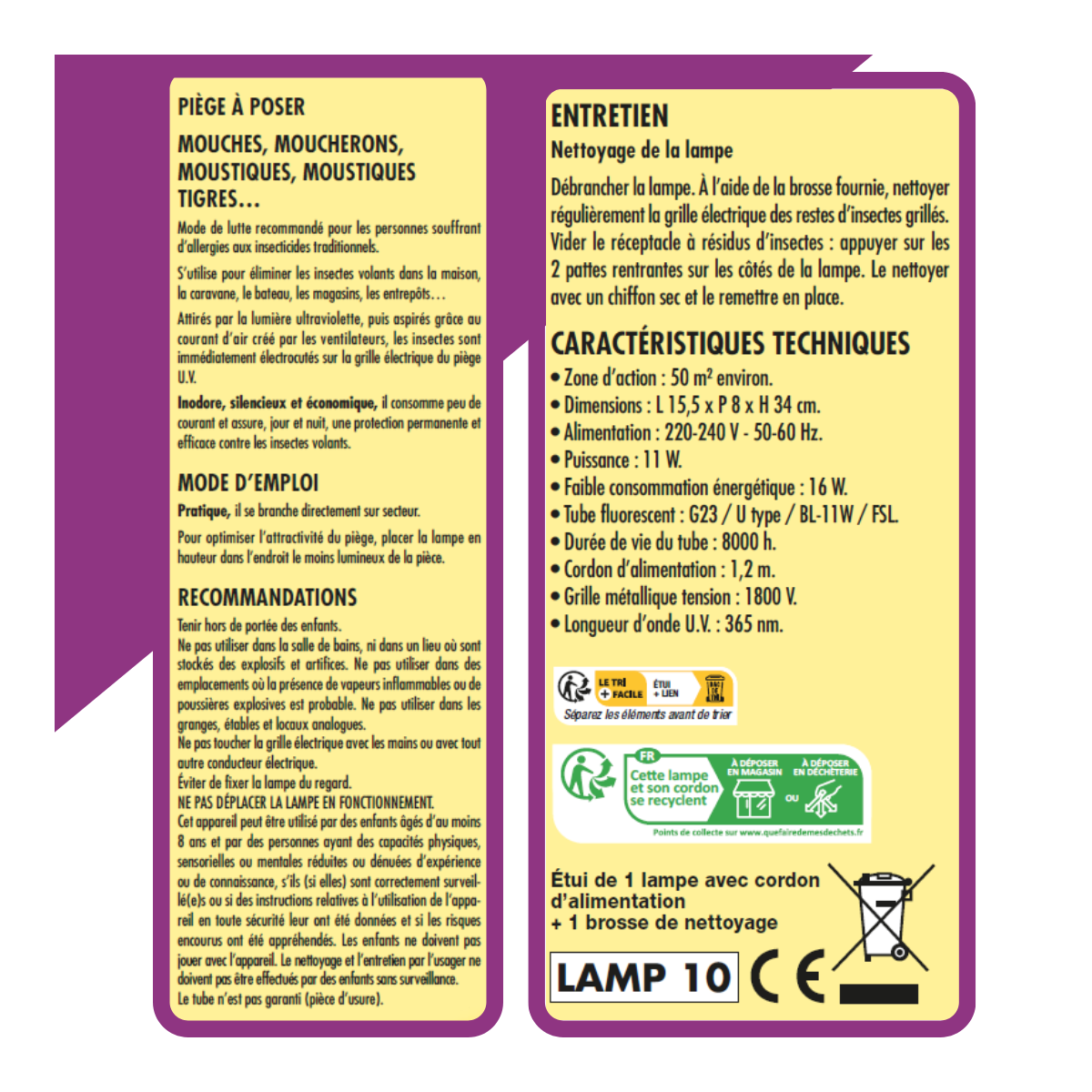 Acto - Lampe U.V GRILL'INSECTES avec aspirateur - triple action - Image 2
